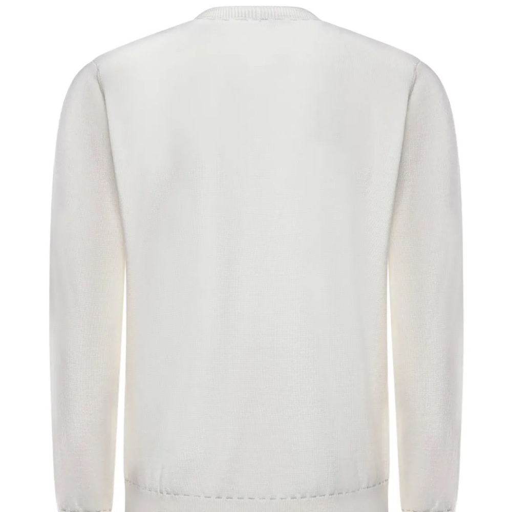 Eleventy Men's Cream Crewneck Sweater
